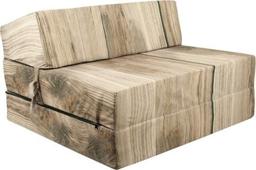 matras - opvouwbaar met wasbare hoes - houtmotief/200x90x15 cm
