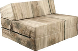 matras - opvouwbaar met wasbare hoes - houtmotief/200x90x15 cm