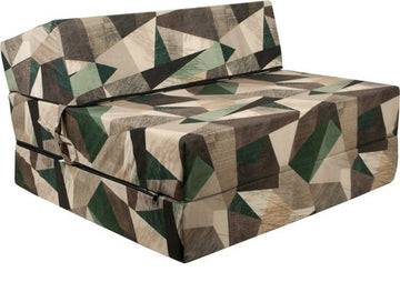 Opvouwbaar matras - hoge kwaliteit foam - 200x90 cm - beige, bruin, groen