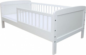 KINDERBED - Inclusief lattenbodem en uitvalbeveiliging - Wit/140x70 cm