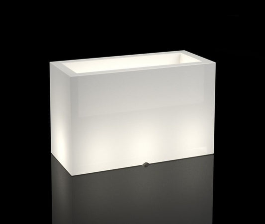 PLANTENBAK - Verlicht, Weerbestendig, Polyethyleen - Wit 80x35x50 cm