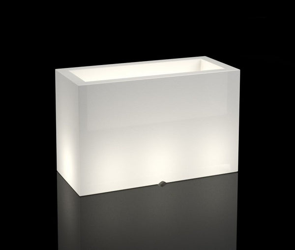 PLANTENBAK - Verlicht, Weerbestendig, Polyethyleen - Wit 80x35x50 cm