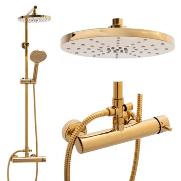 Doucheset - regendouche 23 cm - gouden kleur