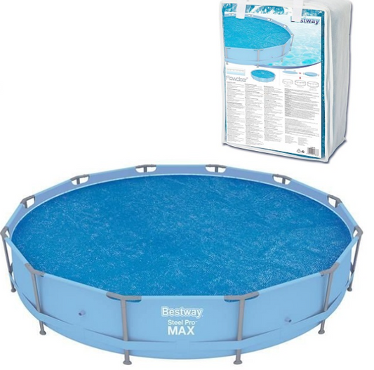 Zwembadafdekking - Solar verwarmend UV-bestendig - Blauw 366 cm