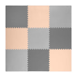 SPEELMAT - Foam Puzzelmat Antislip - Grijs-Perzik 180x180cm