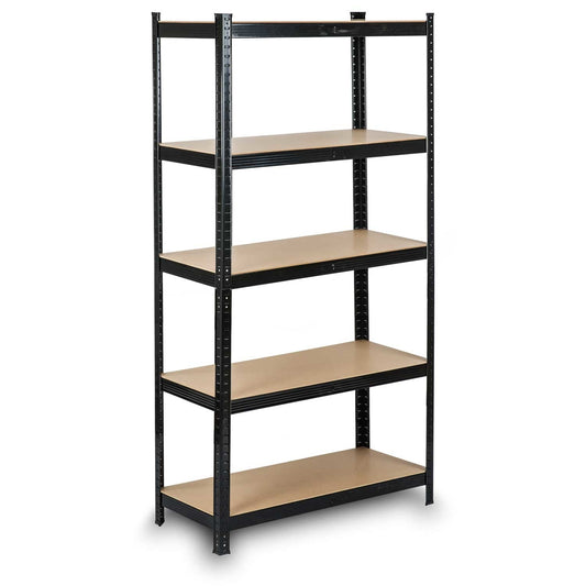 Stellingkast - 5 MDF-planken - 150x75x30 cm - zwart