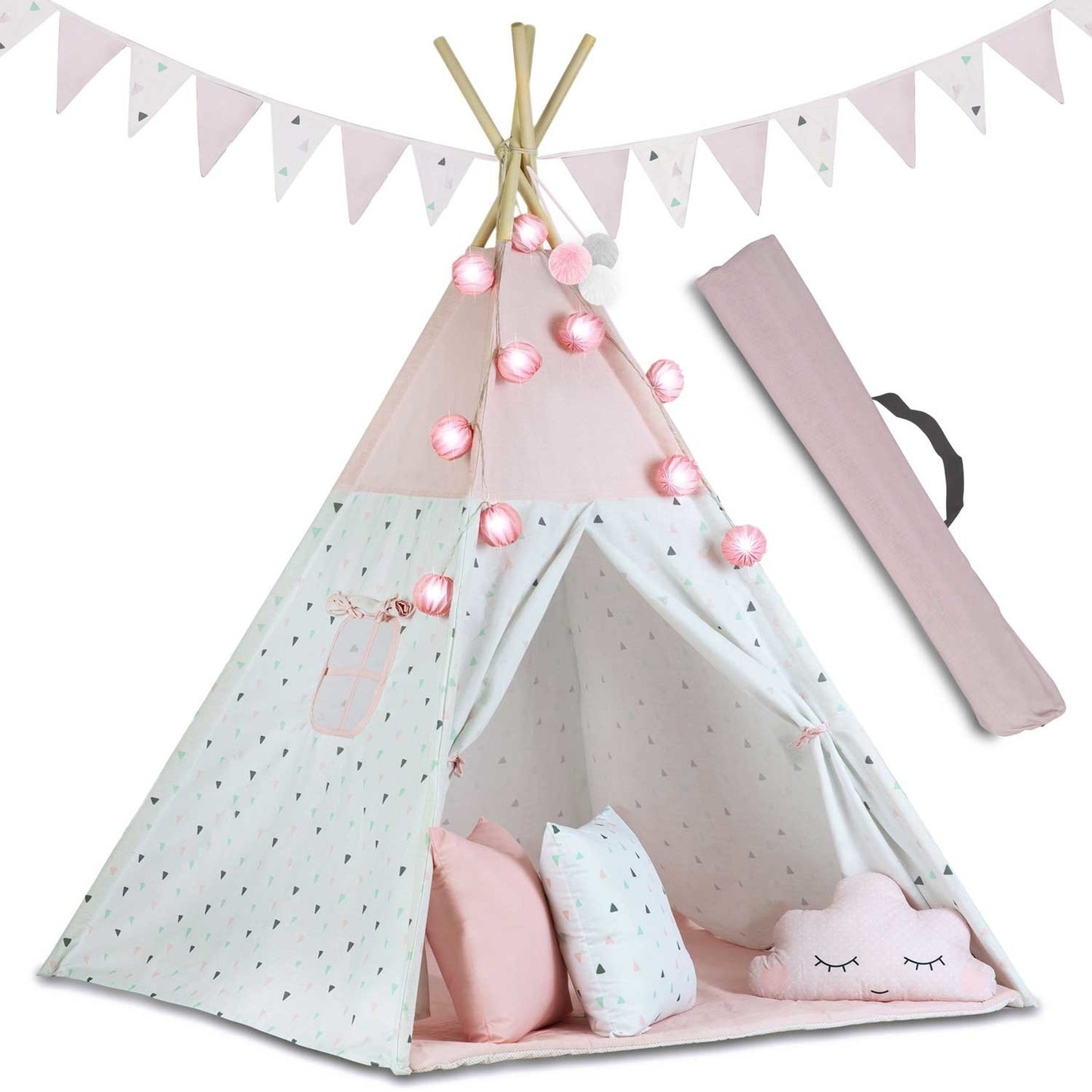TIPI TENT - Premium Katoen - 120x120x165 cm - Roze