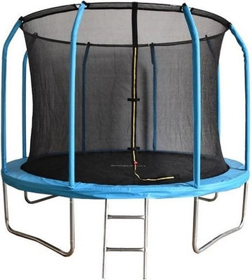 Trampoline - veiligheidsnet & ladder - 244 cm blauw