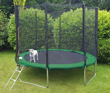 TRAMPOLINE - 366 cm Veiligheidsnet Ladder - Groen/Zwart