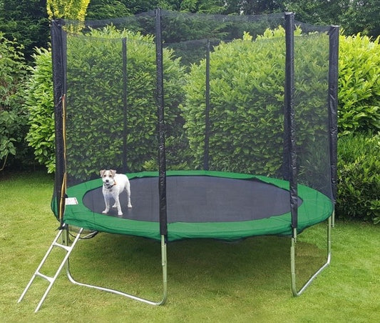 TRAMPOLINE - 366 cm Veiligheidsnet Ladder - Groen/Zwart