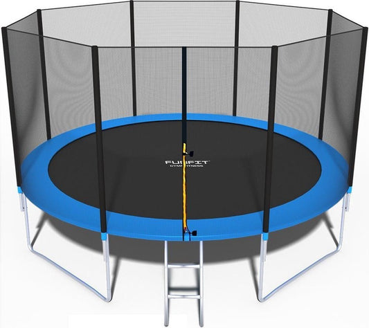 Trampoline - 404 cm met veiligheidsnet en ladder - blauw