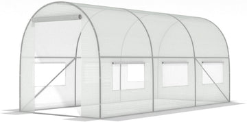 Tuinkas - 9m2 Oppervlakte - Wit - 450x200x200 cm