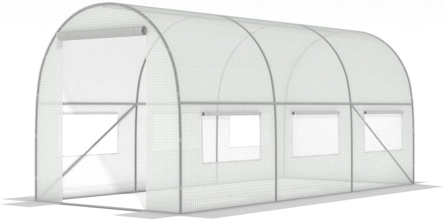 Tuinkas - 9m2 Oppervlakte - Wit - 450x200x200 cm