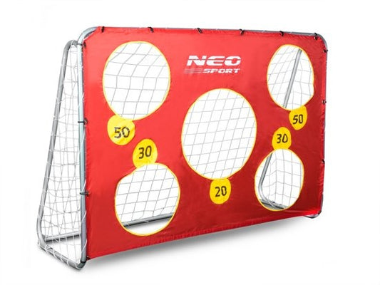 VOETBALDOEL - lichtgewicht staal met richtmat - 215x153x76 cm wit