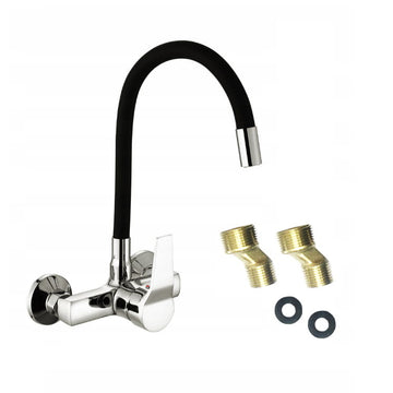 WASTAFELKRAAN - Solide Messing - Chroom - 52cm Hoogte