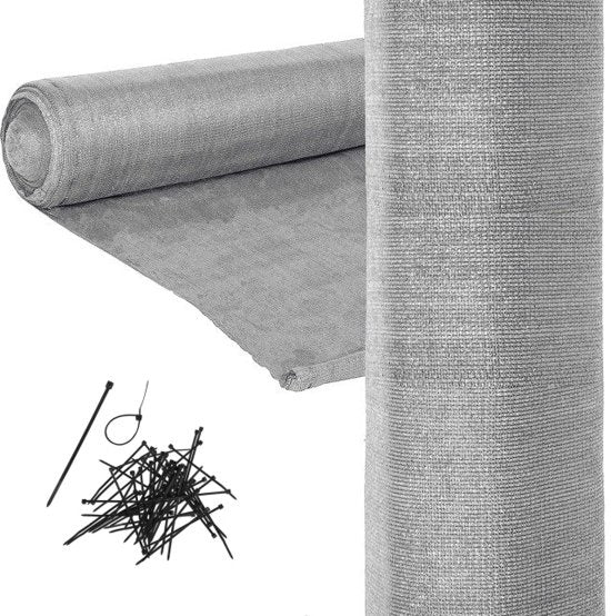 Schaduwnet - UV-bescherming 90% - grijs - 1.5m x 50m