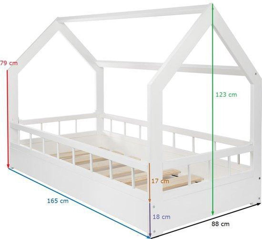 KINDERBED HUIS - Scandinavisch Design - 80x160 cm
