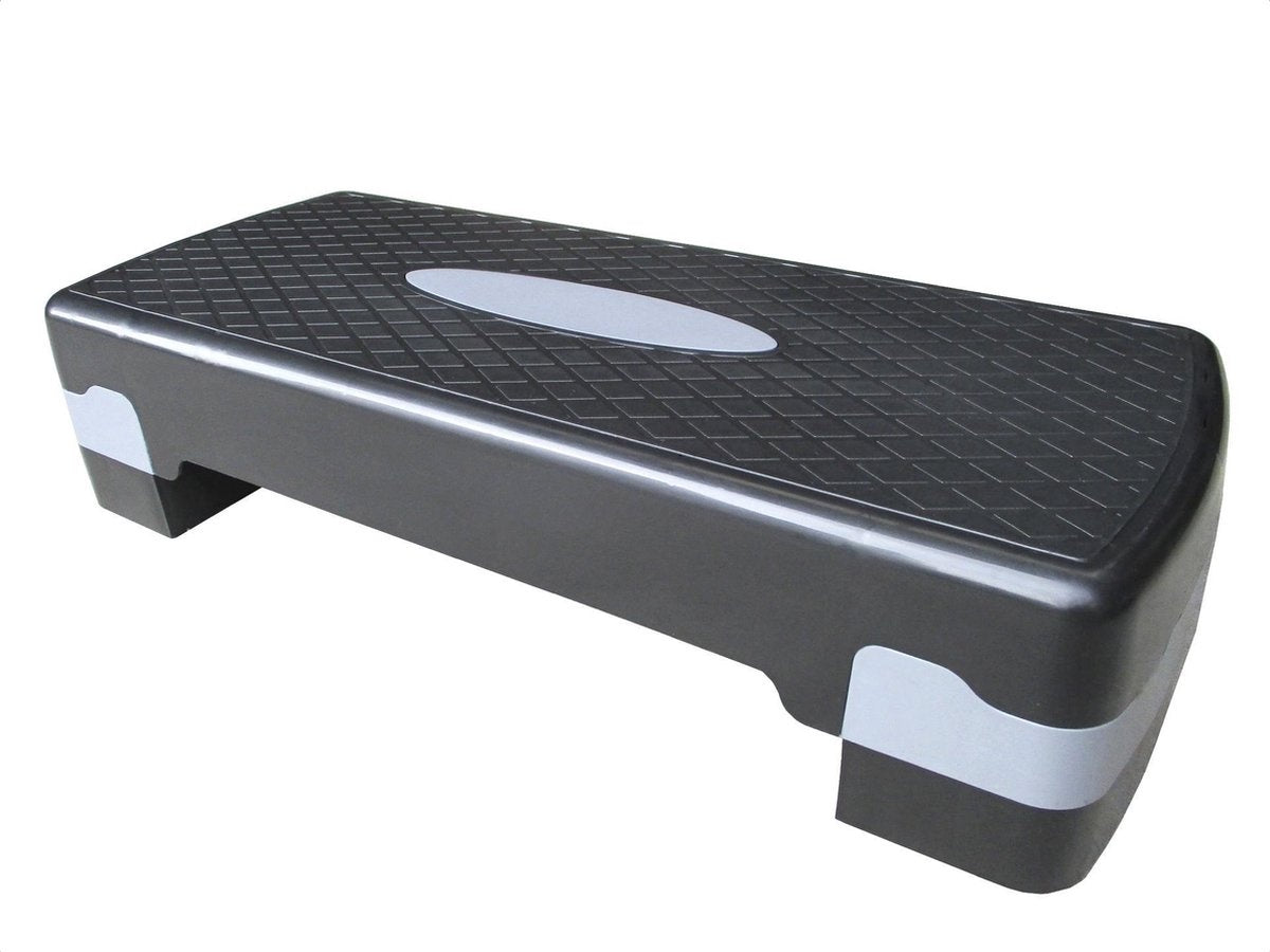 AEROBIC STEP - Verstelbaar 10/15/20 cm - Antislip - Zwart/Grijs