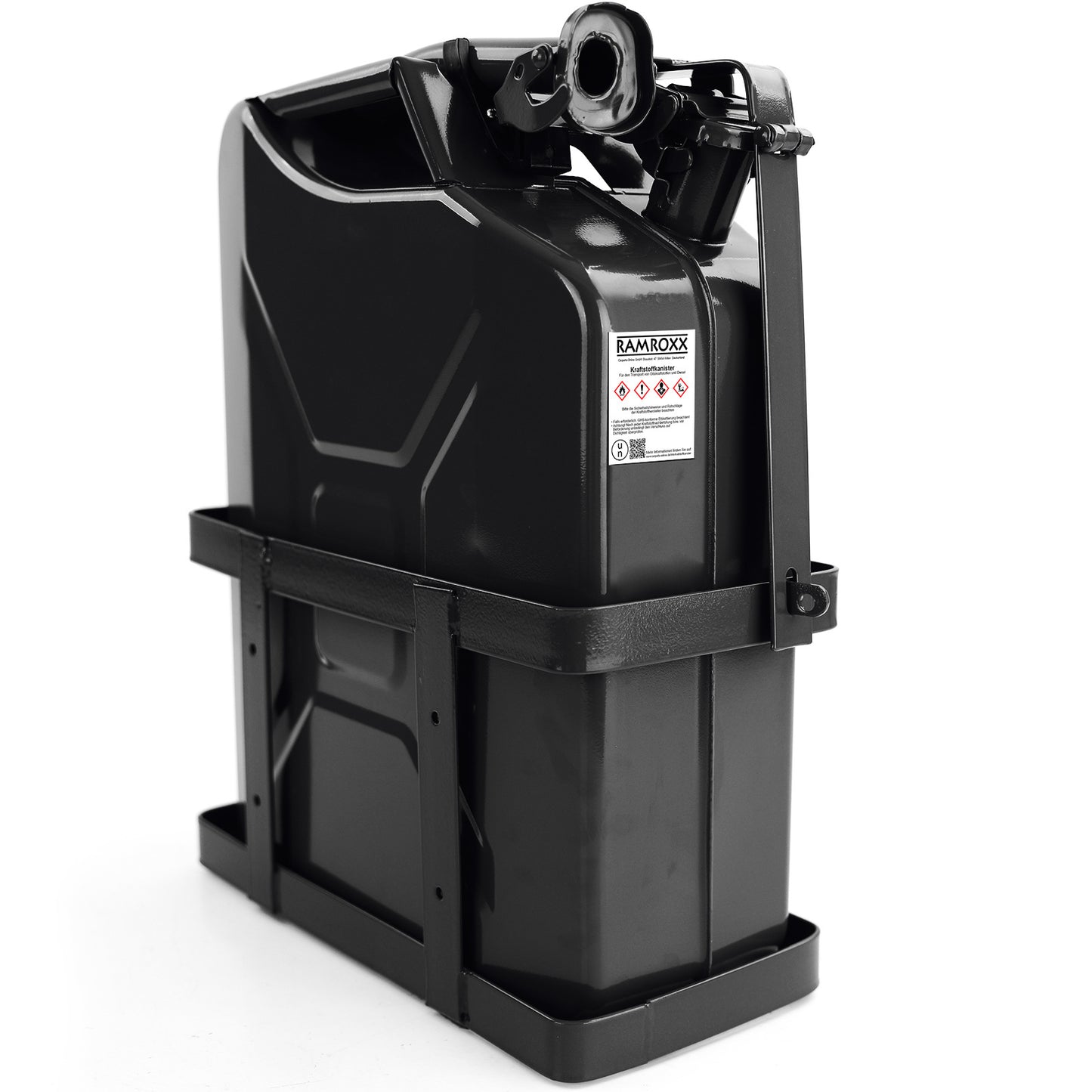 JERRYCAN - 20L Metaal Inclusief Schenktuit - Zwart