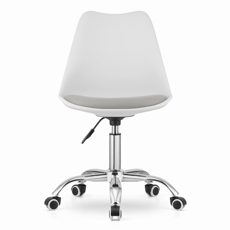 Bureaustoel - Ergonomisch, Verstelbaar, Eco-leder - Wit/Grijs
