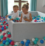 ballenbak - 600 ballen - wit/roze/grijs - 120x120 cm