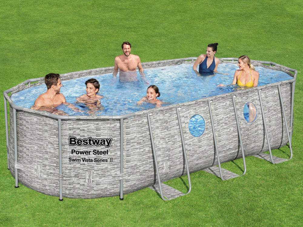 Zwembad - Power Steel Swim Vista II 13.430L - Grijs 549x274x122cm