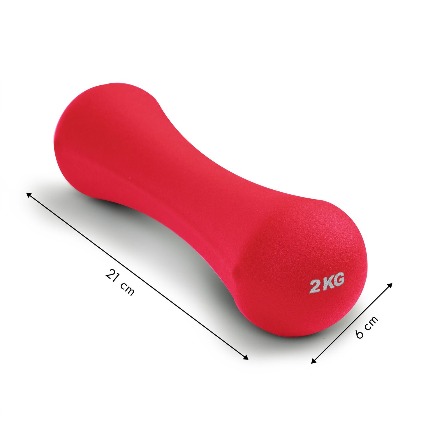 DUMBBELLS - Neopreen, 4kg, Comfortabele grip - Donker roze