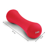 DUMBBELLS - Neopreen, 4kg, Comfortabele grip - Donker roze