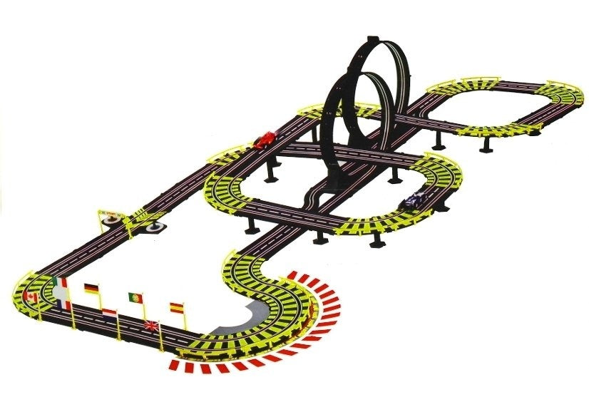 RACEBAAN - 1157cm Lengte - Inclusief 2 Formule 1 Auto's