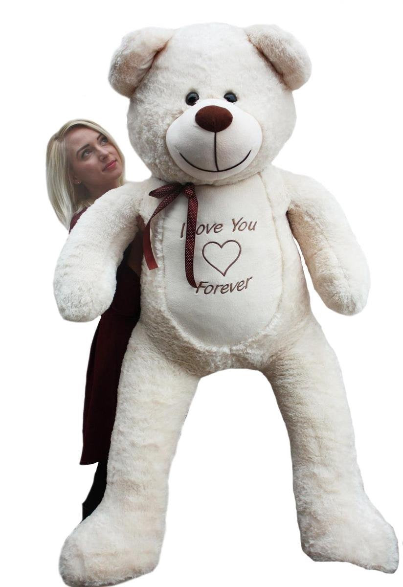 Knuffelbeer - 165cm Pluche I Love You - Crème