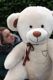 KNUFFELBEER - 160cm - I Love You - Grijs