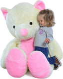 Knuffelbeer - 155cm Realistische Look - Wit/Roze