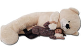 XXL teddybeer - 220 cm hoogwaardig pluche anti-allergisch - beige-roze