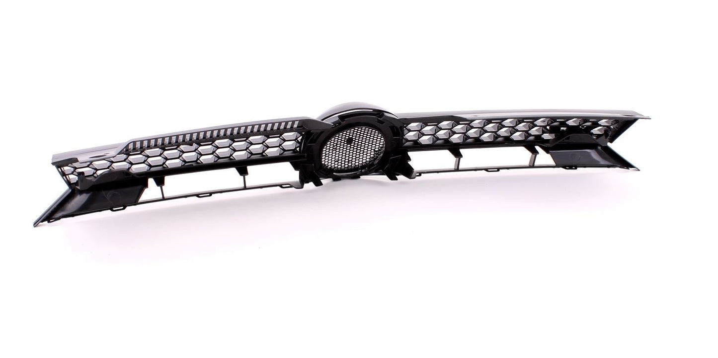 GRILL - sportieve look - glanzend zwart met rode bies