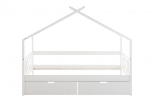 HUISBED - 2 opberglades - wit - 90x200 cm