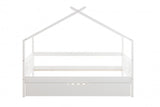 HUISBED - grenenhout met logeerbed lade - wit 90x200 cm