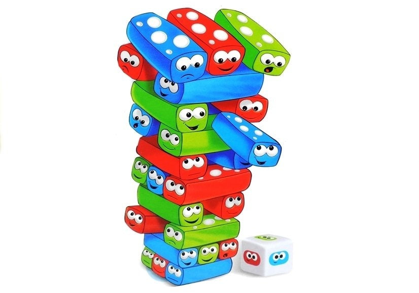 JENGA arcadespel - kleurrijke versie voor kinderen - 10x4,5 cm blokken