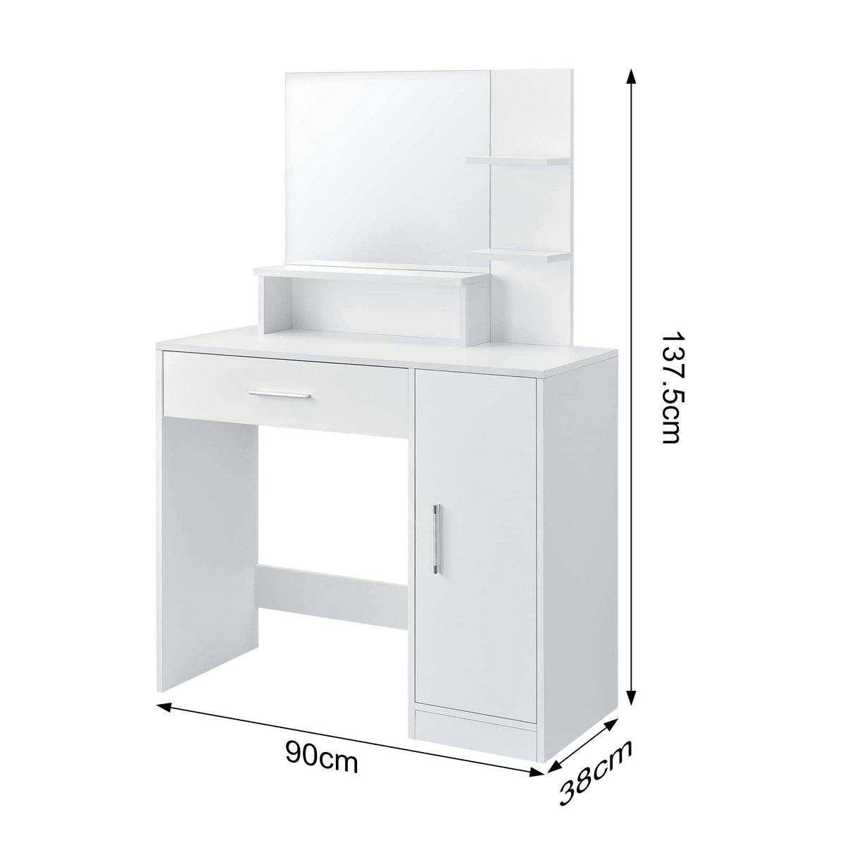 KAPTAFEL - grote spiegel 50x40 cm - wit