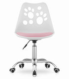 Kinderbureaustoel - Ergonomisch Design, Eco-lederen Kussen - Wit/Roze