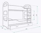 STAPELBED - Inclusief Matras en Opberglade - 160x80cm