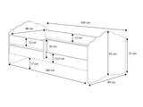 KINDERBED - Verplaatsbare Barrière - Wit/Roze - 160x80 cm