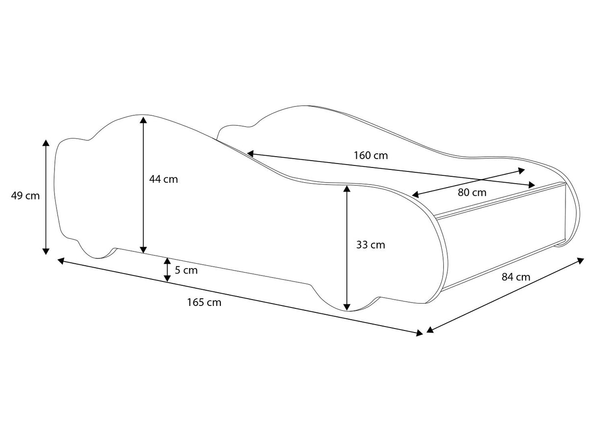 KINDERBED AUTO - Inclusief Matras - 160x80 cm