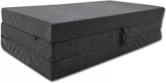 Logeermatras - opvouwbaar tot sofa - grijs - 200x80x10 cm