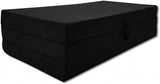 Logeermatras - opvouwbaar, wasbare hoes, 200x120x10 cm - zwart