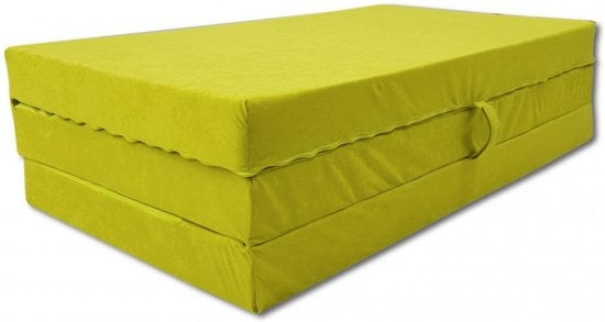 Logeermatras - Opvouwbaar, Comfortabel, Wasbare Hoes - Groen 200x120x10 cm