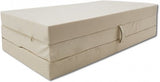 Logeermatras - Opvouwbaar, Comfortabel, Wasbare Hoes - Creme 200x80x10 cm