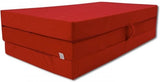 Logeermatras - opvouwbaar, comfortabel, wasbare hoes - rood 200x80x10 cm