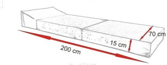 Logeermatras - opvouwbaar, comfortabel, duurzaam - grijs 200x70 cm
