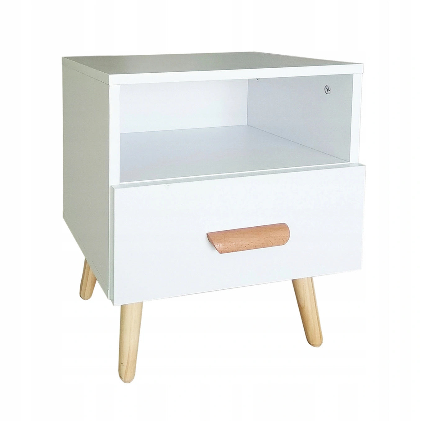 Nachtkastje - MDF Grenen - 1 Lade - Wit