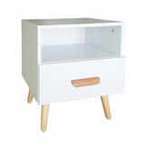 Nachtkastje - MDF Grenen - 1 Lade - Wit